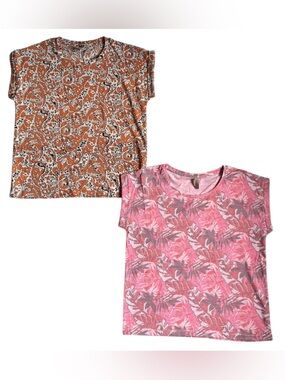 NWOT soyaconcept Printed Short Sleeve Tee - Floral & Paisley bundle lot